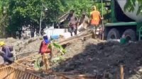 Pekerjaan TPT di Jalan Poros Kecamatan Kedungadem Diduga Tidak Sesuai Spesifikasi