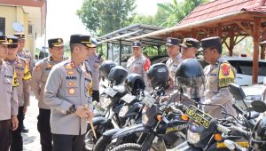 Jelang Pemilu 2024, Kapolres Bojonegoro Cek Kendaraan Dinas dan Sikap Tampang Personel 