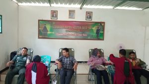 Bersama PMI, Koramil 09/Sumberrejo Kodim 0813 Bojonegoro Gelar Bakti Sosial Donor Darah