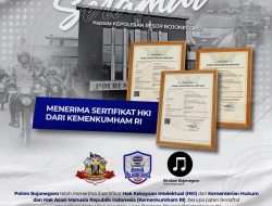 Terima 3 Sertifikasi Hak Paten dari Kemenkumham, Kapolres Bojonegoro Ajak Tingkatkan Pelayanan 