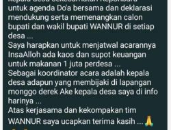 Pesan Berantai Ajakan Kades di Kecamatan Kepohbaru Untuk Pemenangan Pasangan Calon Bupati Setyo Wahono-Nurul Azizah Viral
