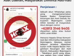 Beredar Akun WhatsApp Palsu Mengatasnamakan Kepala BPKAD, Pemkab Bojonegoro Imbau Warga Tetap Waspada 