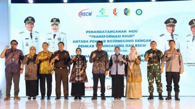 Tingkatkan Layanan Kesehatan, Pemkab Bojonegoro Teken MoU dengan RSCM dan Pemkab Tulungagung untuk Transformasi RSUD