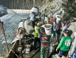 Target Pekerjaan Tepat Waktu, Satgas TMMD 125 Bojonegoro Kerja Lembur