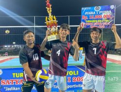 Laga Panas Turnamen Bola Voly Nguken Cup, Putra Giyanti Cepu Raih Juara Pertama