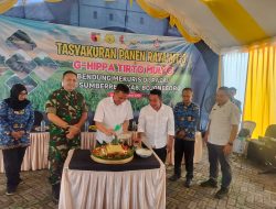 Bupati Bojonegoro Hadiri Tasyakuran Panen Raya Padi MT-3 GHIPPA Tirto Mulyo Bendung Mekuris Sumberrejo