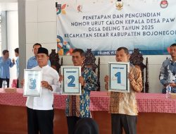 PAW Desa Deling, Tiga Calon Ditetapkan, Pengundian Nomor Urut Berlangsung Seru