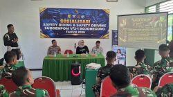 Tingkatkan Kesadaran Berlalu Lintas, Susdenpom V/2-1 Bojonegoro Sosialisasi Safety Riding Pada Prajurit 