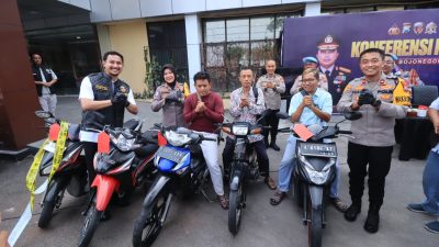 Sempat Hilang, Polres Bojonegoro Kembalikan 3 Motor Korban Curanmor Gratis 